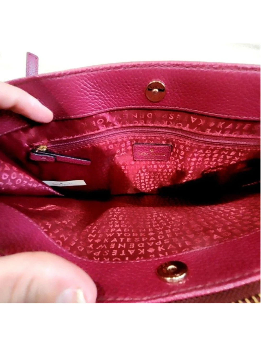 Kate Spade Satchel Bag Womens Medium Burgundy Leather Mulberry Street Crossbody